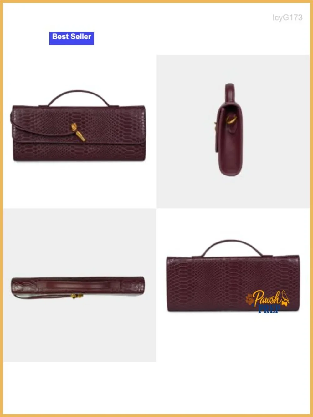 Woven Croc-Embossed Faux Leather Clutch Purse with Detachable Strap